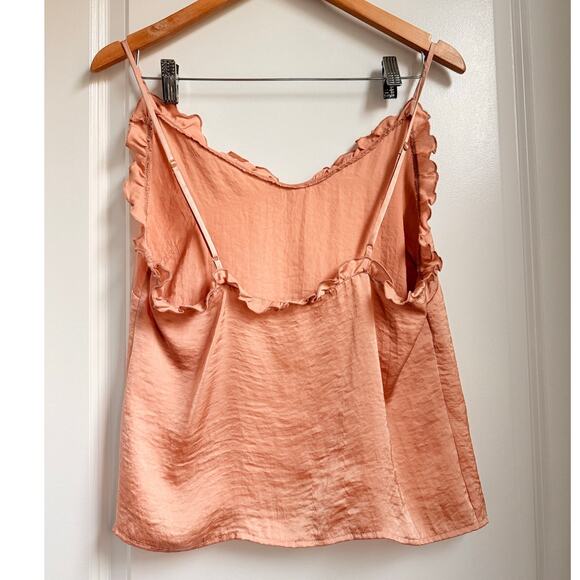 Free People Intimately Ruffle V Neck Cami Worn Once M Pink - Picture 3 of 4